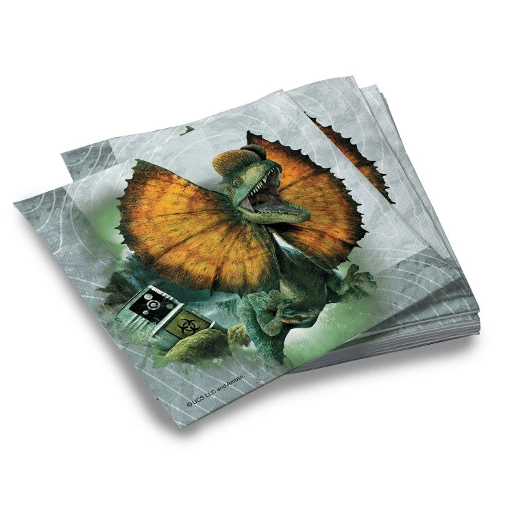 Jurassic World. Салфетки бумажные трехслойные, желтый лого, 33*33 см, 20 штук Jurassic World. Салфетки бумажные трехслойные, желтый лого, 33*33 см, 20 штук