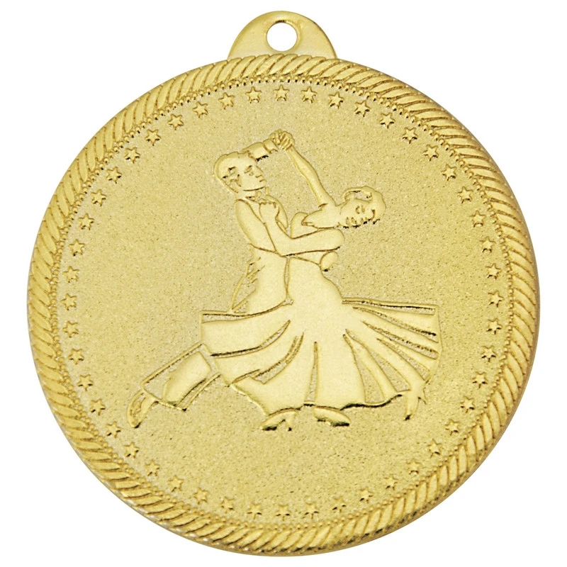 Медаль бальные танцы 50 мм золото DC#MK318a-G