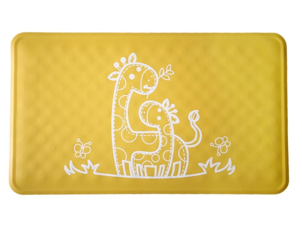 Антискользящий резиновый коврик для ванны ROXY-KIDS (желтый жираф)