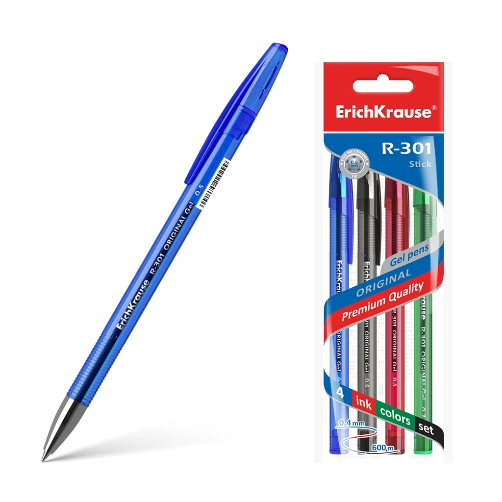 Ручка гелевая Erich Krause R-301 Original Gel Stick 0.5, цвет чернил: синий,