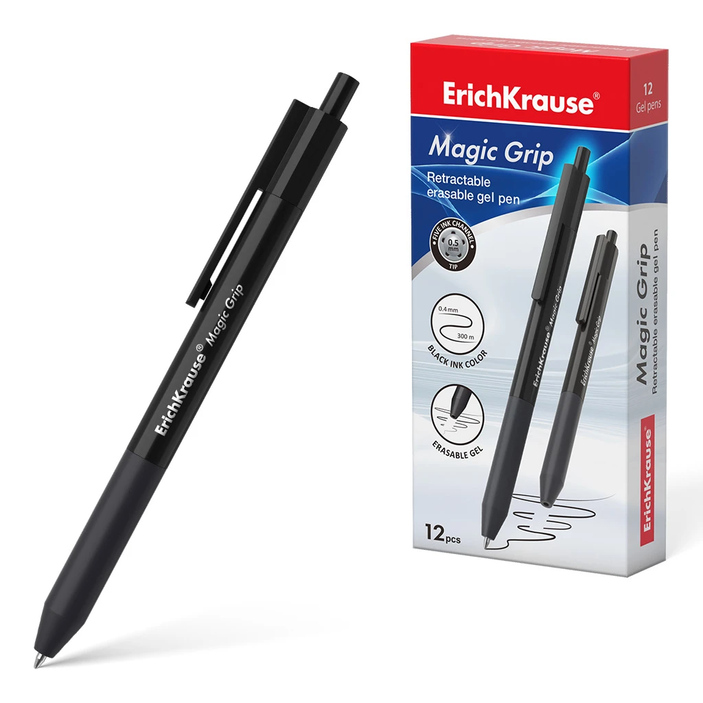 Ручка гелевая автоматическая сo стираемыми чернилами Erich Krause Magic Grip