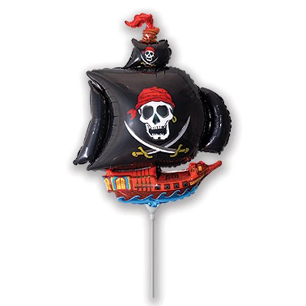 Мини Фигура Пиратский корабль черный 38 см Х 29 см фольгированный шар