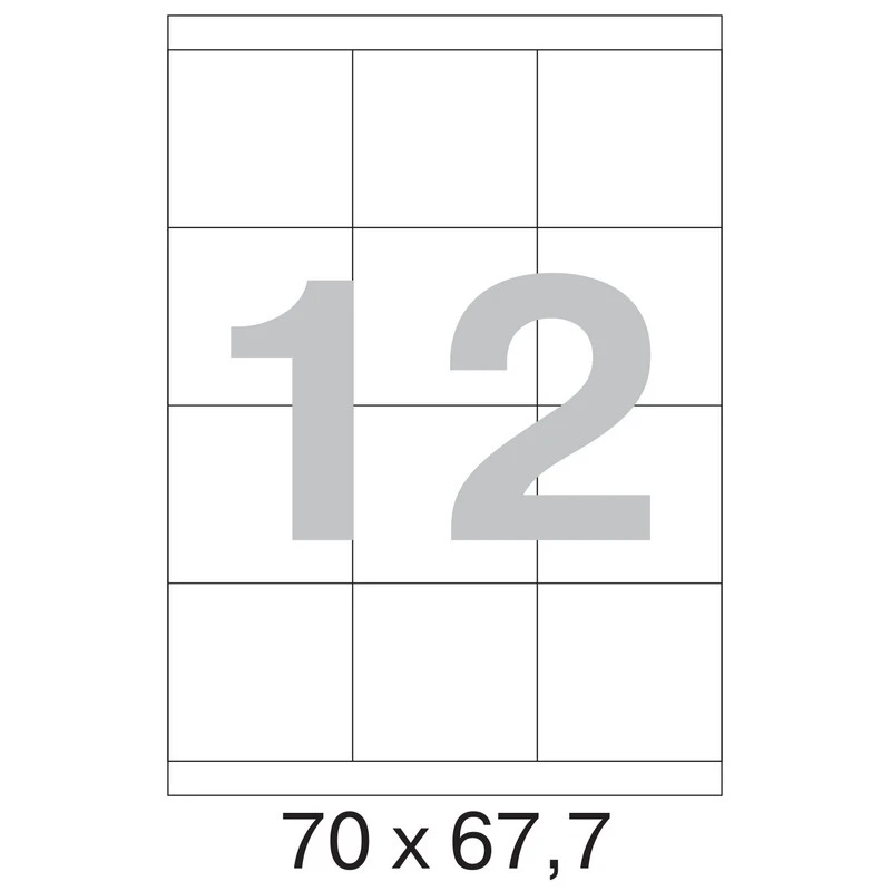 Этикетки самоклеящиеся Office Label 70х67,7 мм, 12   шт. на лист.А4 100 л