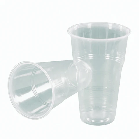 Одноразовые стаканы 500 мл, КОМПЛЕКТ 50 шт., пластиковые, прозрачные, ПП,