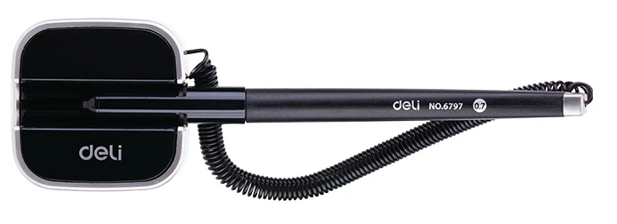 Ручка гелевая Deli E6797black черный d=0.7мм на подставке линия 0.55мм