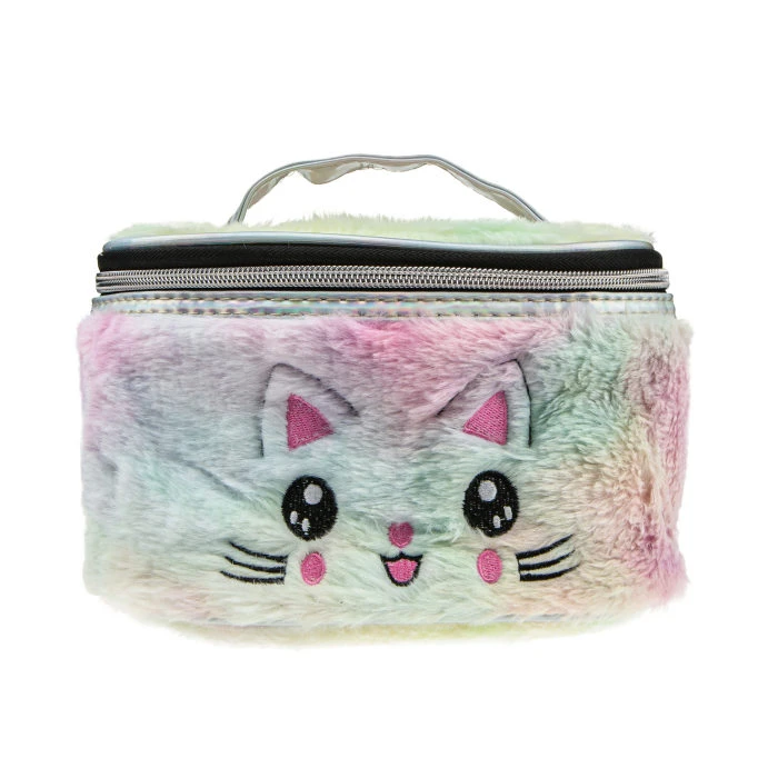 Lukky косметичка-чемоданчик плюш. "Кошка", розовая, 20х13х12 см,