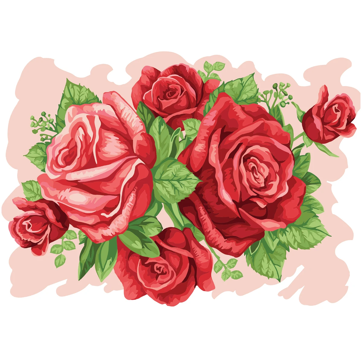 Картина по номерам на картоне ТРИ СОВЫ "Розы", 30*40, с акриловыми