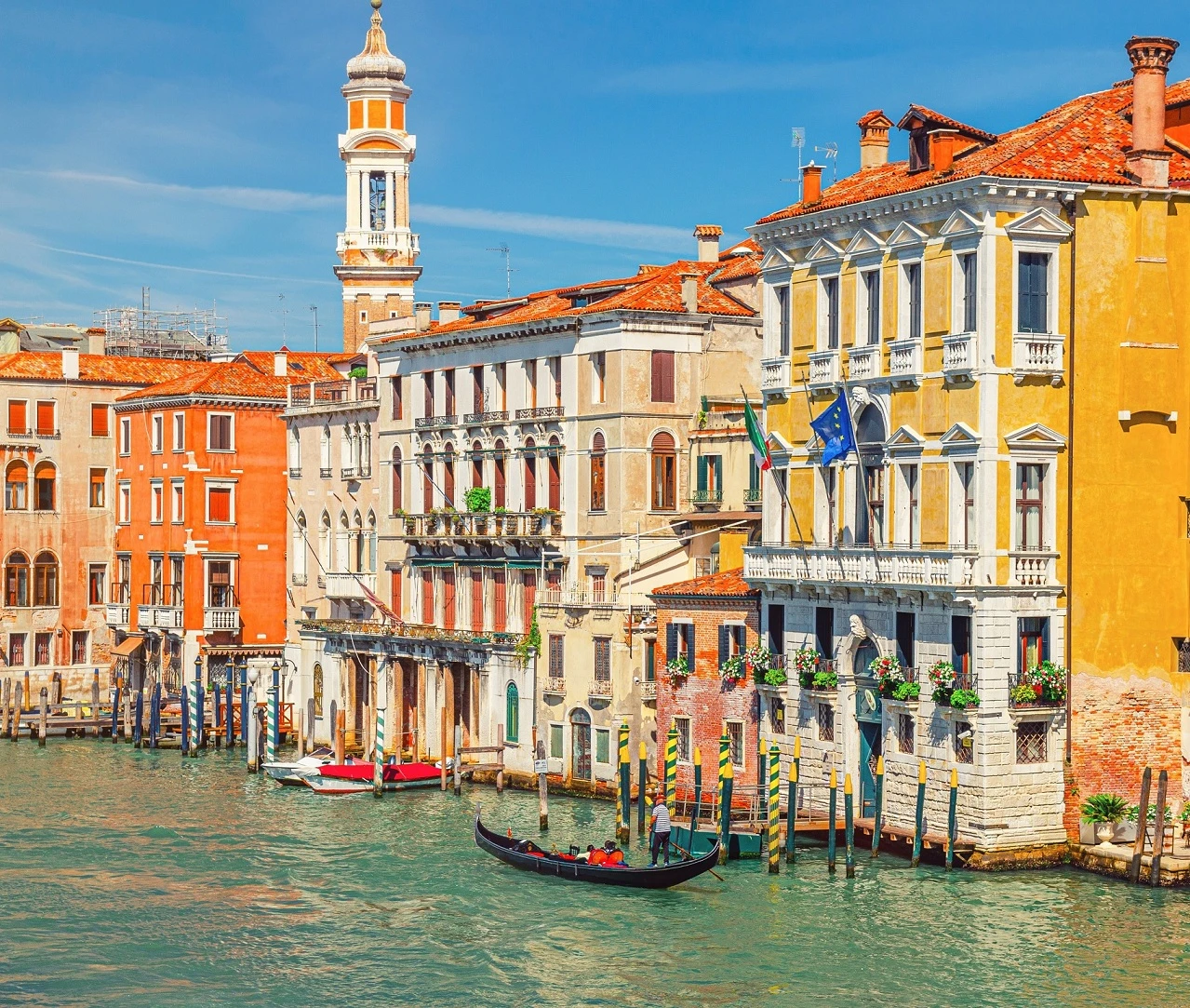 Холст с красками по номерам 22х30 см. (14 цветов) Романтика Венецианского канала