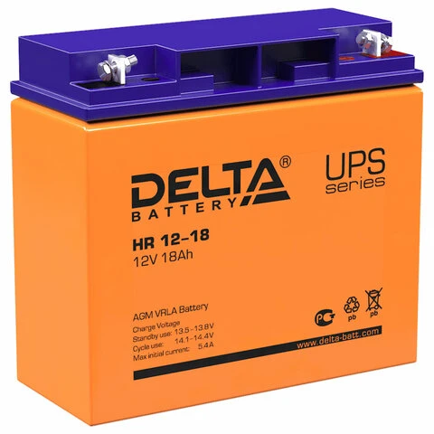 Аккумуляторная батарея для ИБП любых торговых марок, 12В, 18 Ач, 181х77х167мм,
