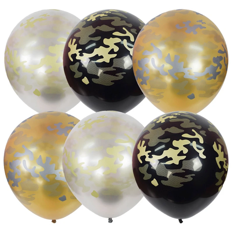 Воздушные шары,   25шт., М12/30см, ПатиБум "Black&Gold&Silver.