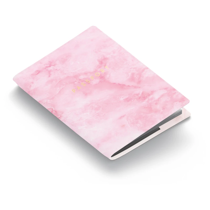Обложка для паспорта OfficeSpace "Розовый мрамор", кожа, цветная