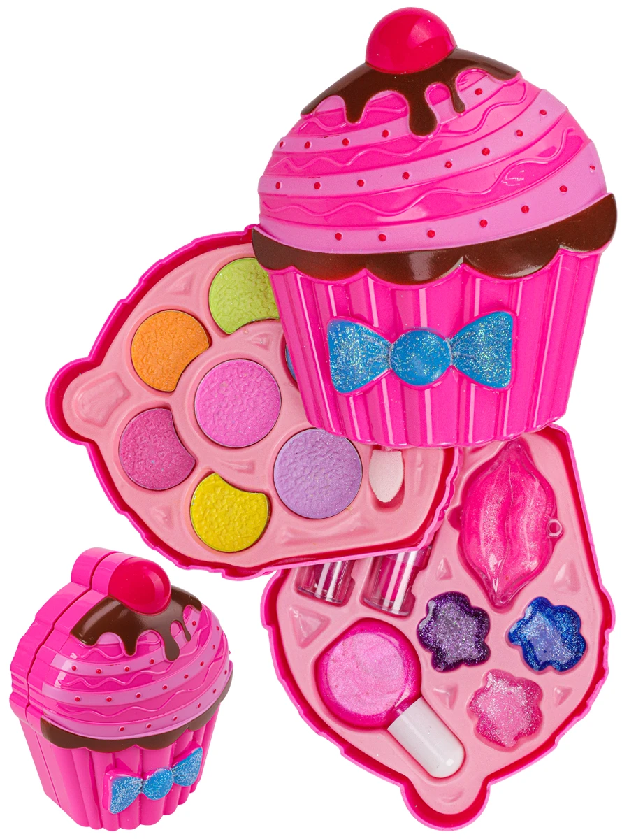 Набор детской косметики "ПИРОЖЕНКА" (Лак, помада, тени, аппликатор)