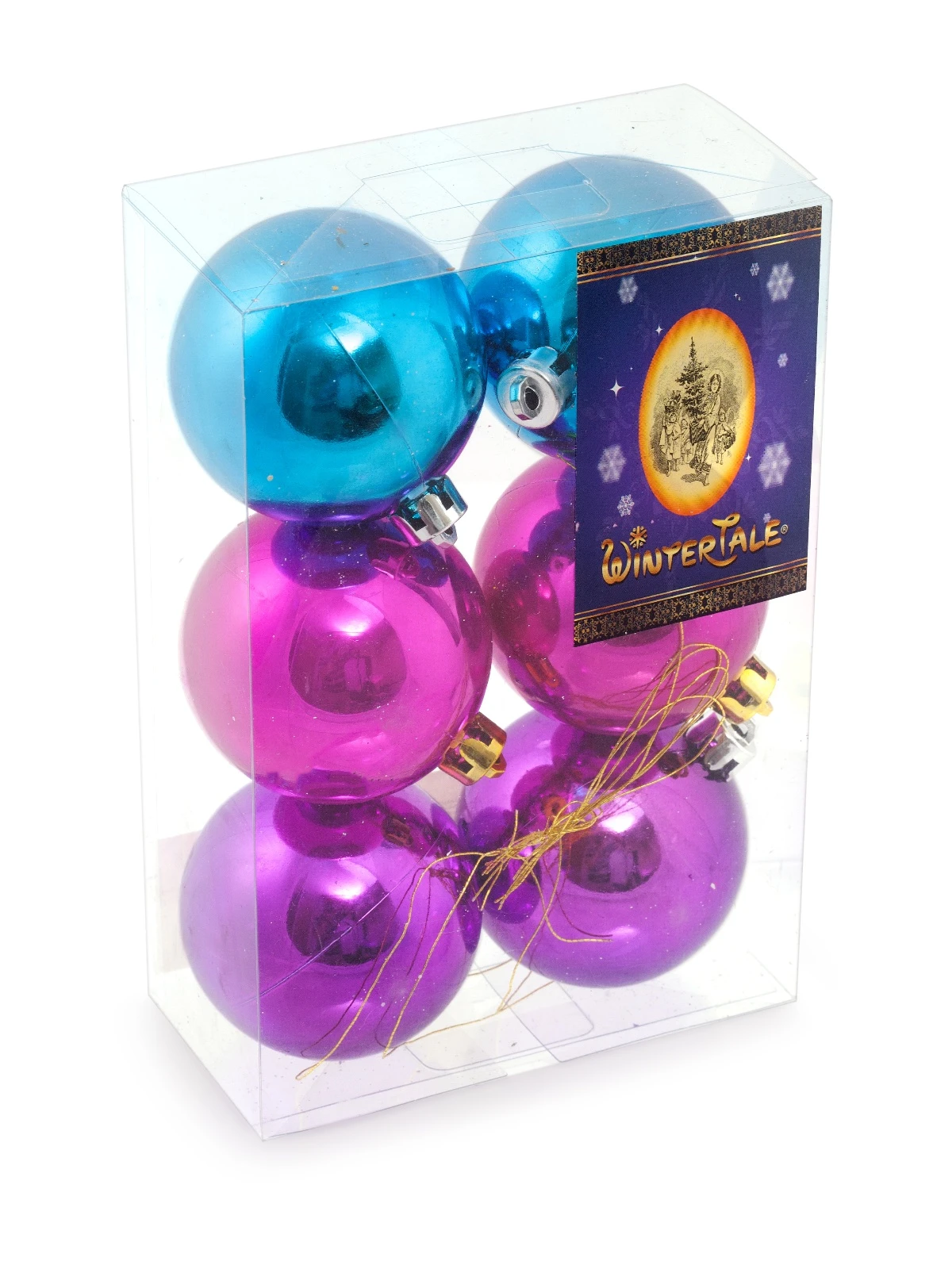 Набор шаров 6 штук, 6см, пластмасса Набор шаров 6 штук, 6см, пластмасса