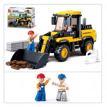 Конструктор пластиковый. SLUBAN. Строительная техника. Вилочный погрузчик (212