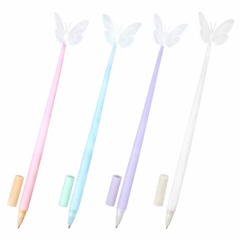 Ручка фигурная шариковая ЮНЛАНДИЯ "Бабочка", силиконовый корпус,