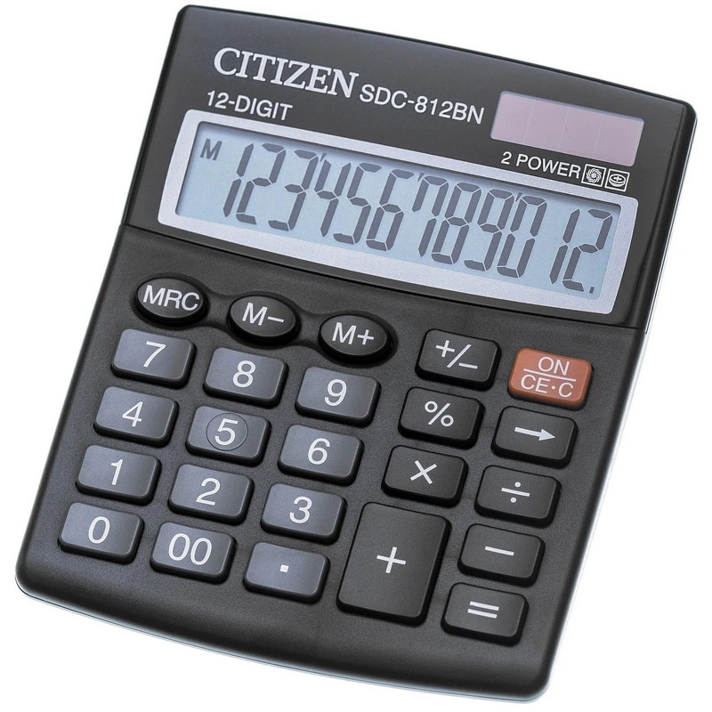 Калькулятор CITIZEN бухг. SDC812BN 12 разрядов DP штр.  4562195133322,