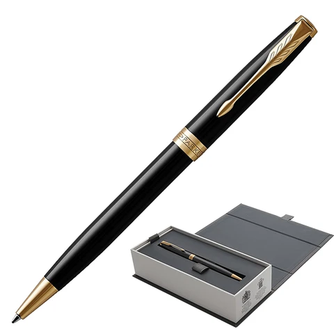 Ручка шариковая PARKER "Sonnet Core Lacquer Black GT", корпус черный