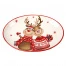 Блюдо сервировочное "Рождественские олени" 29*19*3см. (керамика)