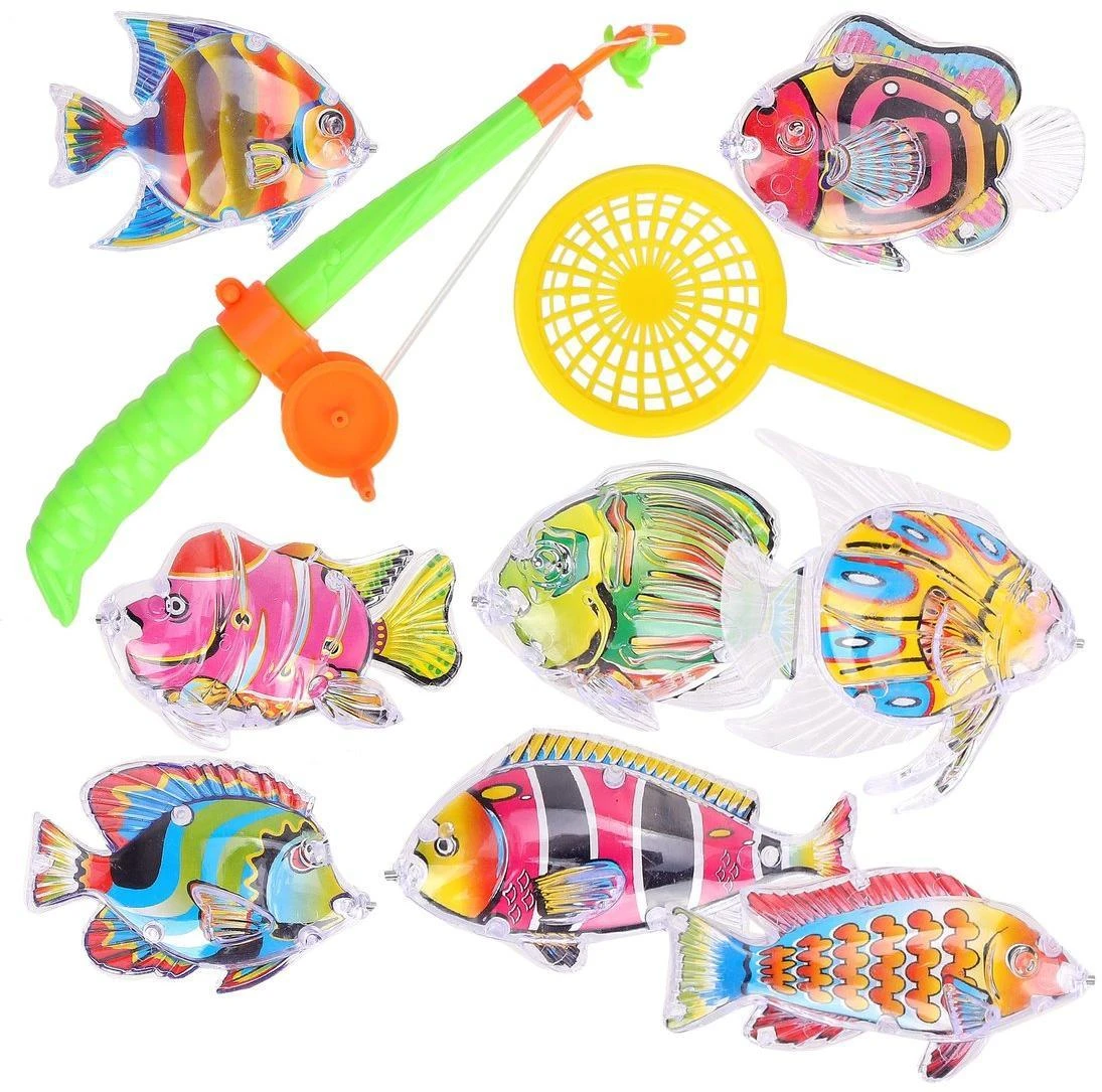 Магнитная рыбалка 8 фигурок + удочка + сито, в ассортименте