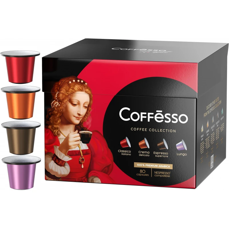 Кофе в капсулах Coffesso Аcсорти 4 вкуса, 80 штук 101740