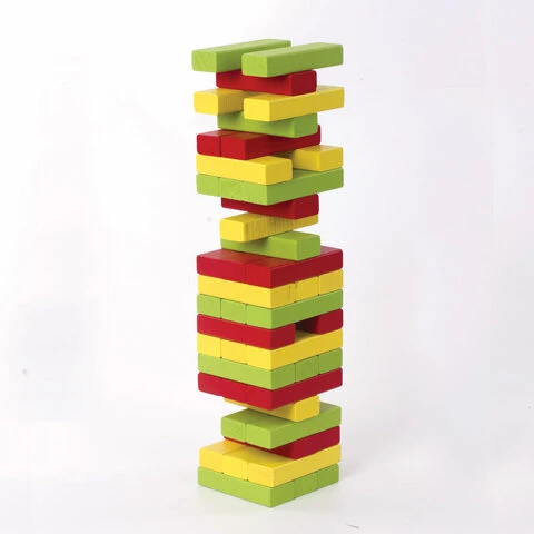 Игра настольная "ЦВЕТНАЯ БАШНЯ", 48 окрашенных деревянных блоков +