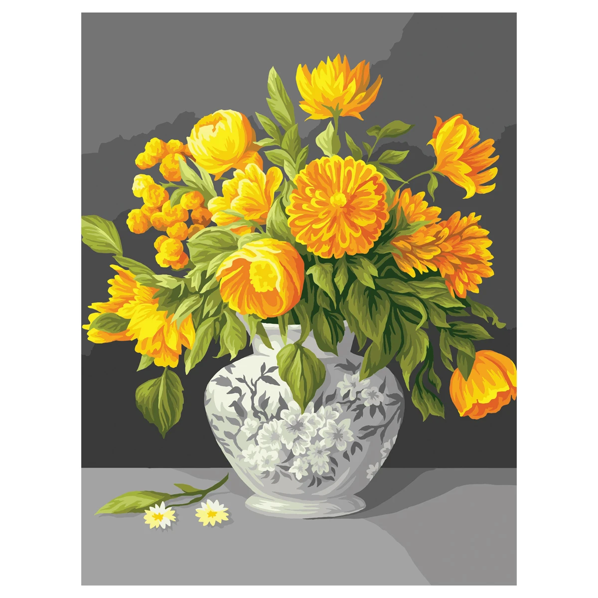 Картина по номерам на холсте ТРИ СОВЫ "Желтые цветы", 40*50, с