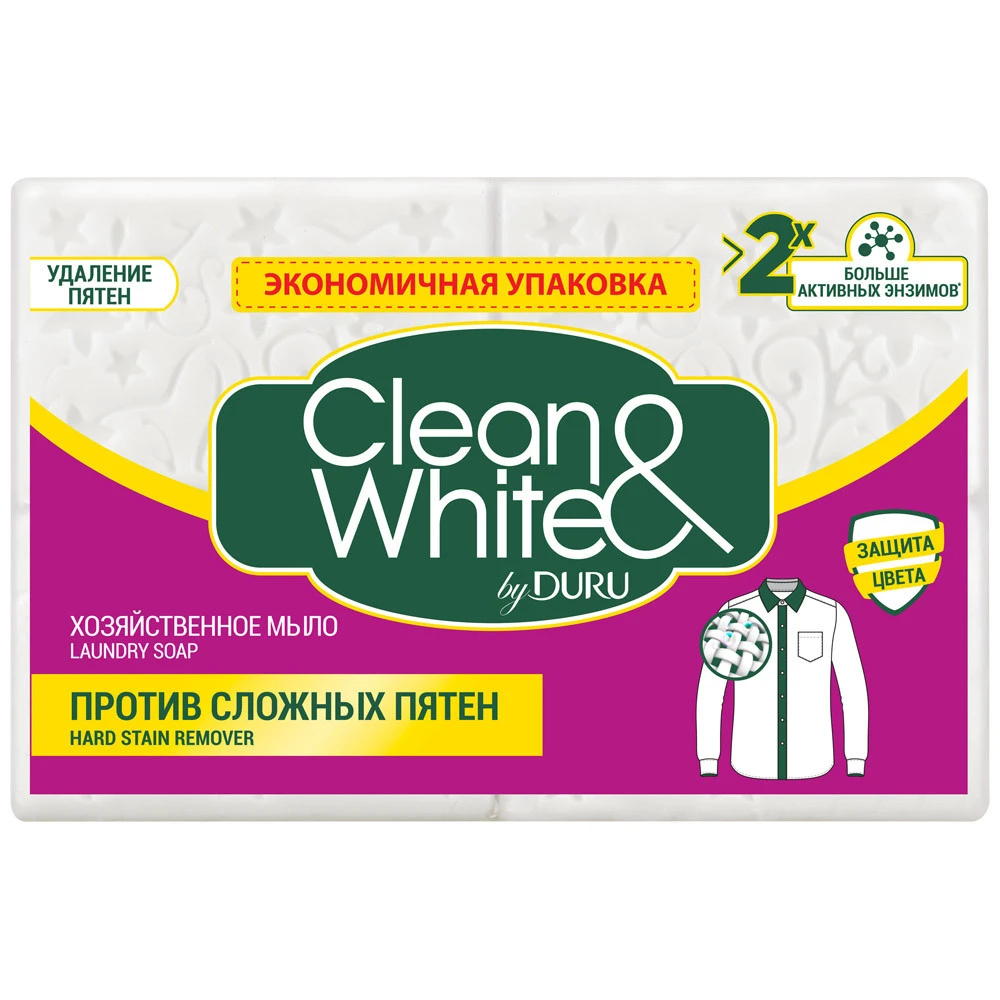 Хозяйственное мыло Clean&White by duru 120гр.*4шт. Против Пятен п/э арт.511570M