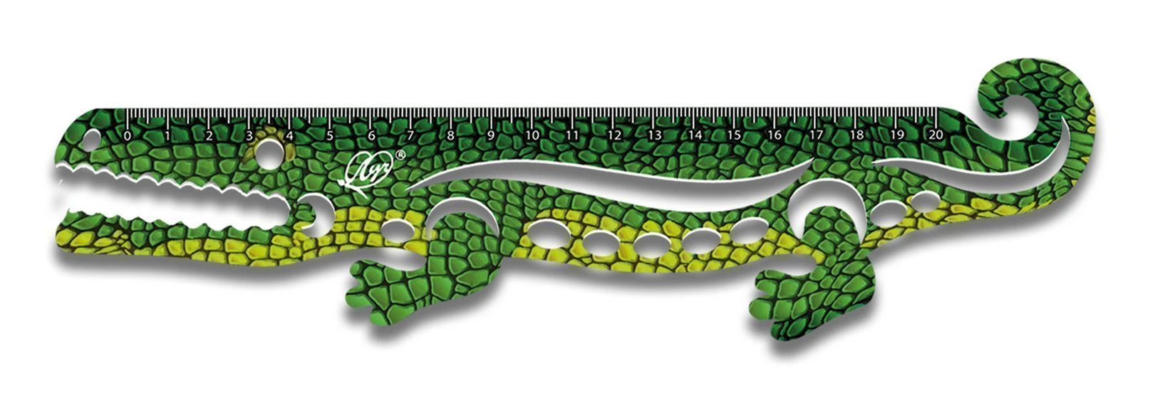 Линейка Луч КРОКОДИЛ 20 см пластик фигурн.