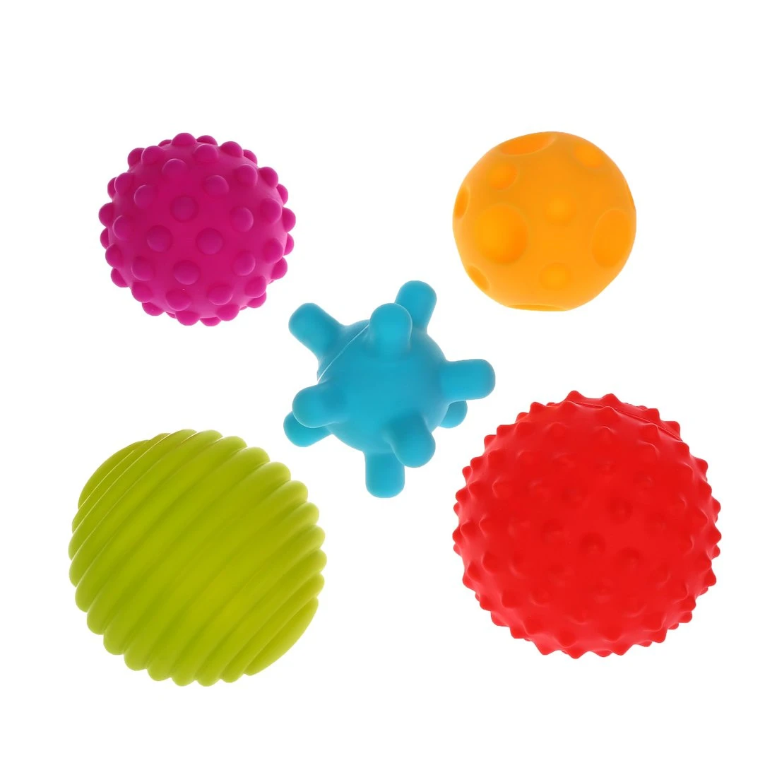 Сенсорные шарики из ПВХ "Кругляшки": 5 шт от 6 до 9 см.