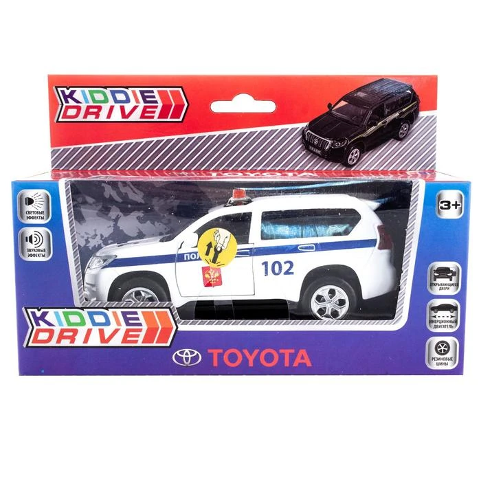 Модель автомобиля Toyota Prado ДПС, инерционный, световые и звуковые эффекты, Модель автомобиля Toyota Prado ДПС, инерционный, световые и звуковые эффекты,