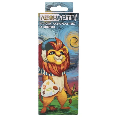 Краски акварельные POLIPAX, 12 цветов, медовые, без кисти, картонная коробка,