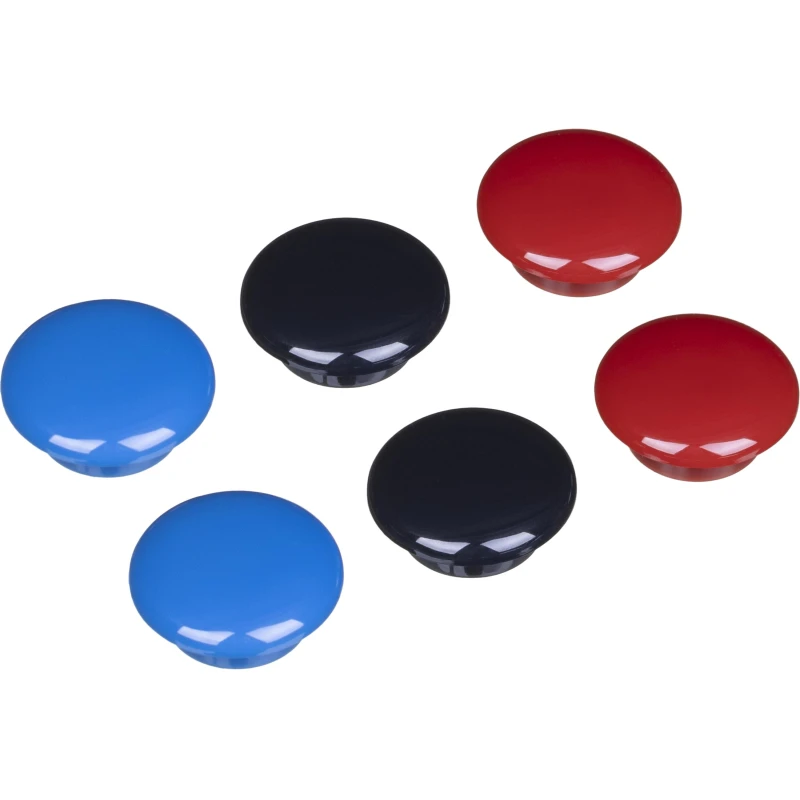 Магнитный держатель для досок Комус 20 мм, 6шт/уп. синий, красный, черный