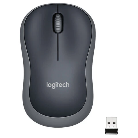 Мышь беспроводная LOGITECH M185, 2 кнопки + 1 колесо-кнопка, оптическая,