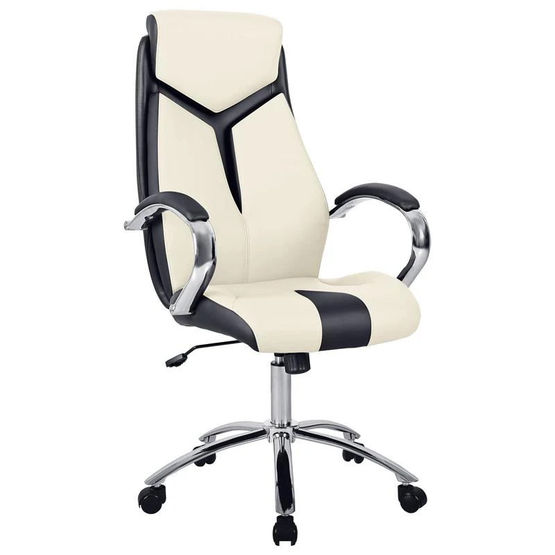 Кресло руководителя Helmi HL-E01 "Inari", экокожа черная/бежевая,