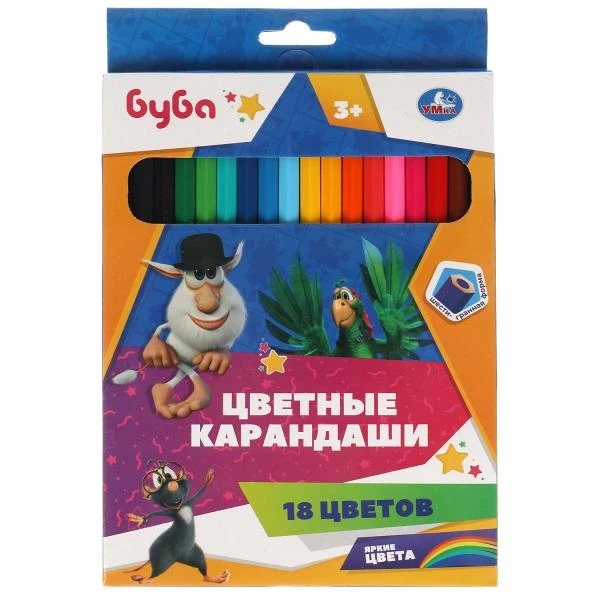 Цветные карандаши БУБА 18цв, шестигран Умка