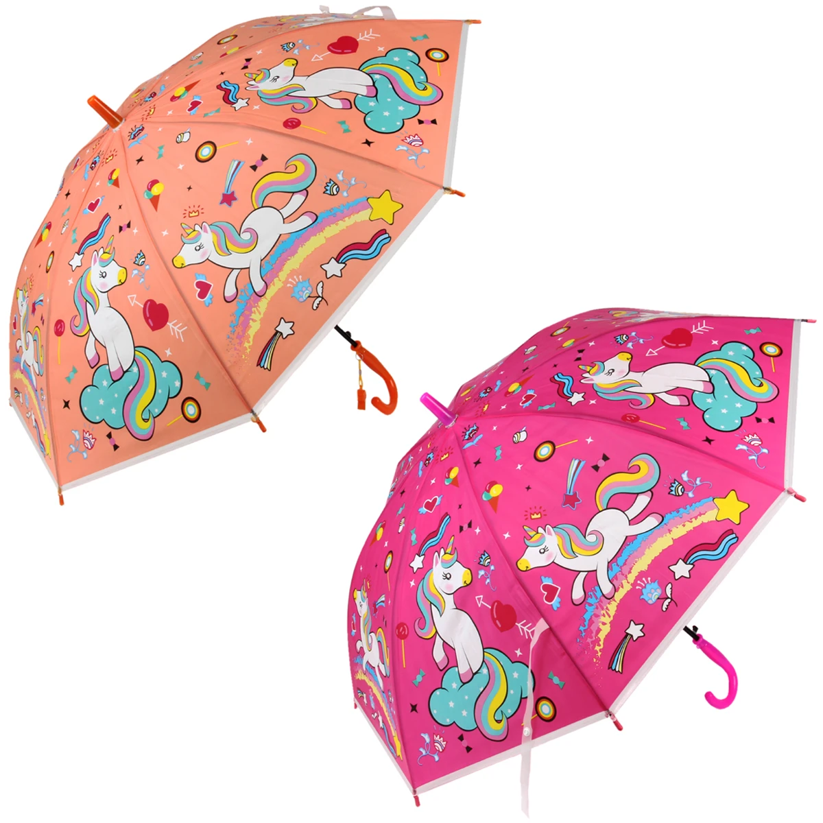 Зонтик детский трость, в ассортименте, длина 66см/диаметр 81см.