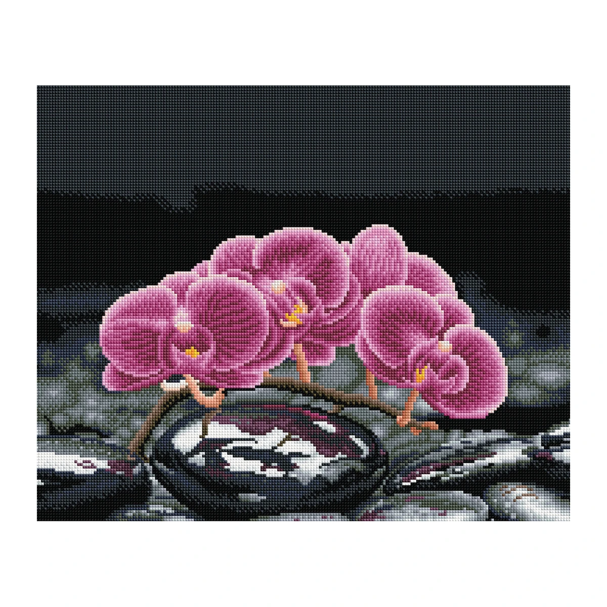 Алмазная мозаика ТРИ СОВЫ "Орхидея", 40*50см, холст, картонная коробка