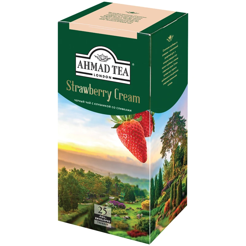 Чай Ahmad Tea "Strawberry Cream", черный, с аром. клубники со