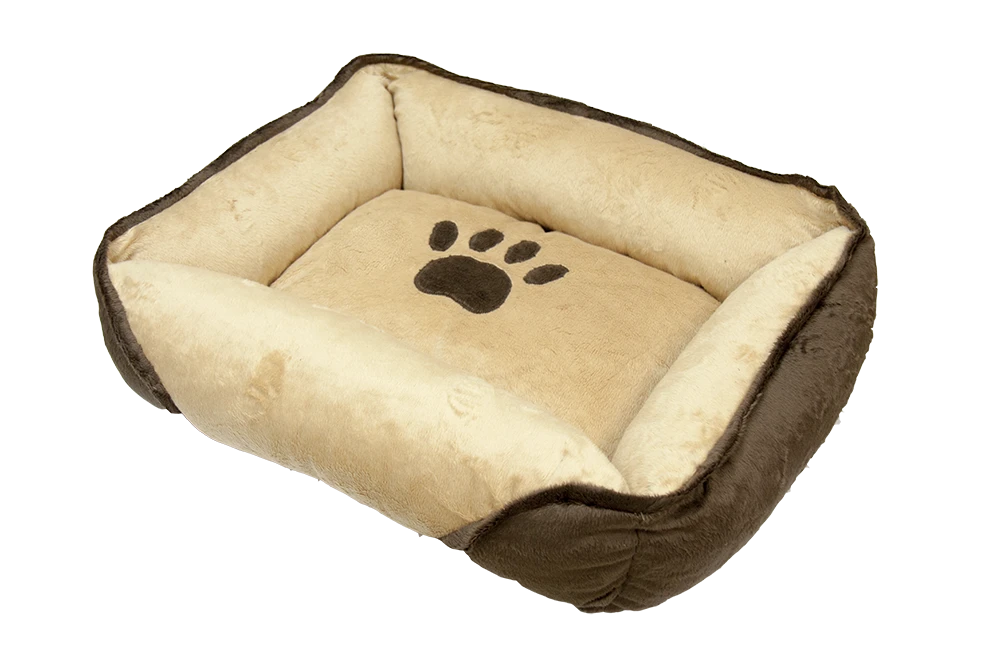 Лежанка прямоугольная с аппликацией, иск.мех, Зооник (570х450х140)