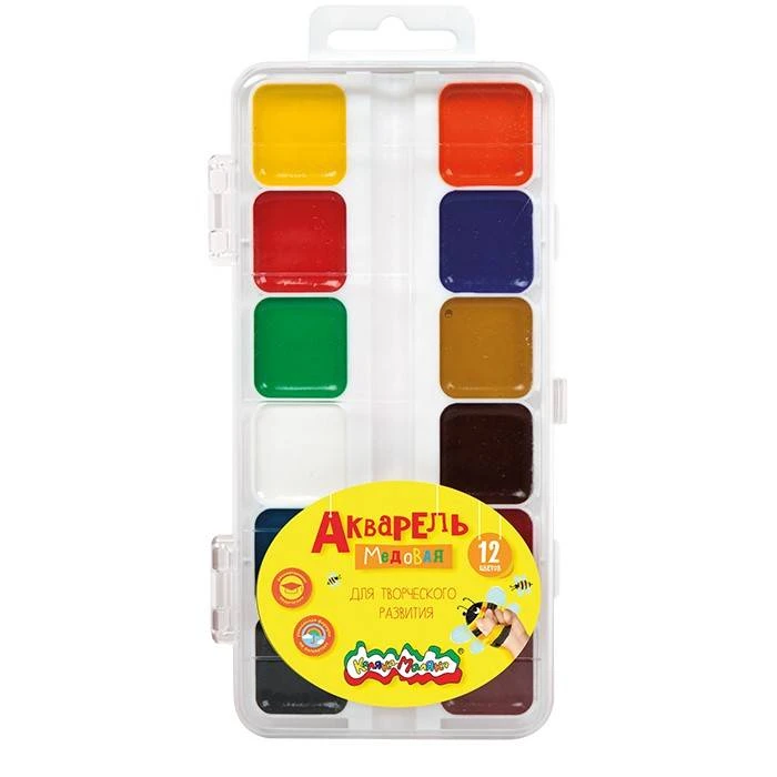 Акварель Каляка-Маляка 12 цв. без кист. пласт.уп.европодвес 3+ №АМККМ12Е Акварель Каляка-Маляка 12 цв. без кист. пласт.уп.европодвес 3+ №АМККМ12Е