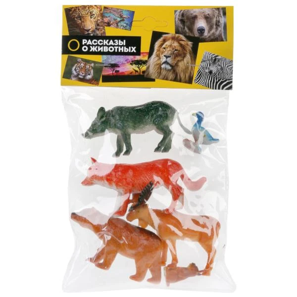 Игрушки пластизоль набор из лесных животных, 6шт.пакет ИГРАЕМ ВМЕСТЕ