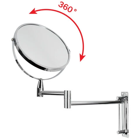 Зеркало настенное BRABIX, диаметр 17 см, двусторонее, с увеличением, нержавеющая Зеркало настенное BRABIX, диаметр 17 см, двусторонее, с увеличением, нержавеющая