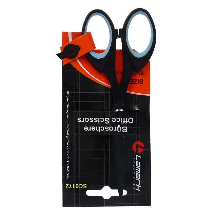 Ножницы Lamark 15.5 см, тефлоновое покрытие лезвий, ручки с мягкими вставками