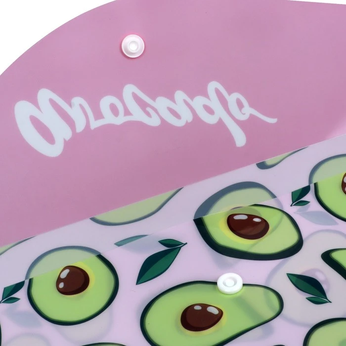 Папка-конверт на кнопке А4 дизайн 150мкм deVENTE Avocado роз/зел 3079271