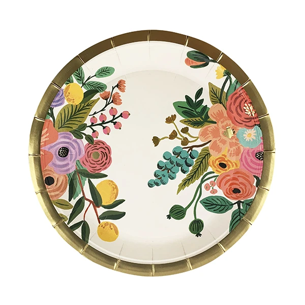 Тарелки Цветы 23 см 6 шт бумажные ламинированные Тарелки Цветы 23 см 6 шт бумажные ламинированные