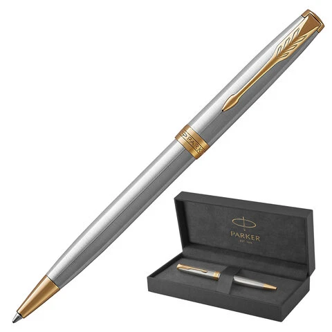 Ручка шариковая PARKER "Sonnet Core Stainless Steel GT", серебристый