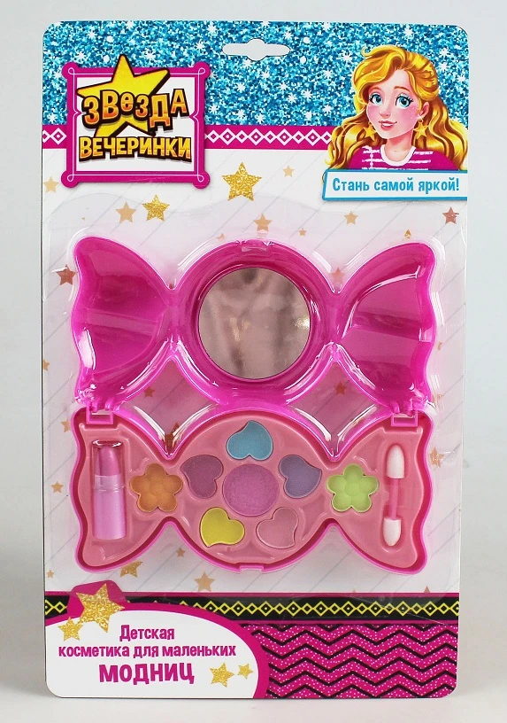 Набор детской косметики "КОНФЕТКА" (помада, тени, аппликатор) (Арт.