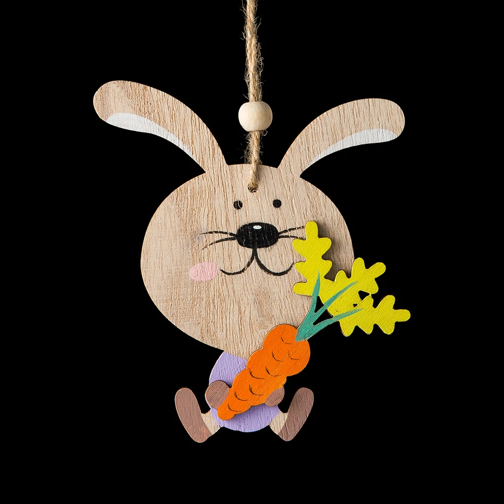Украшение ErichKrause® Decor Кролик с морковкой 11см, дерево