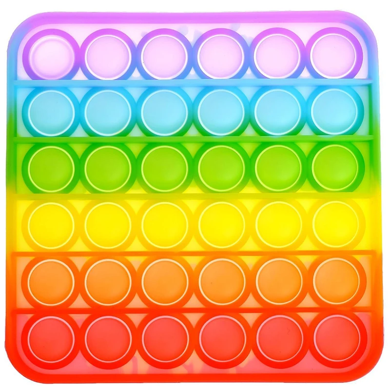 Сенсорная развивающая игра Pop it, квадратная, радужная