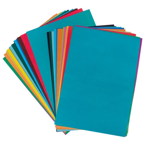 Набор картона и бумаги А4 мелованные (картон 16 л. 8 цветов, бумага 16 л.16